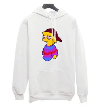 Imagem de Moletom Canguru Lisa Indie Simpson Rap Tumblr - SEMPRENALUTA , Branco,