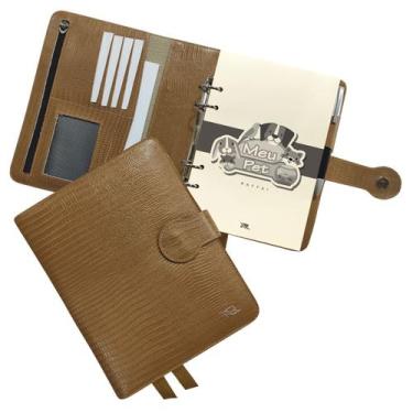 Imagem de Agenda Meu Pet Couro 167-R Personalizada Raffai Couros, Caramelo Lizar