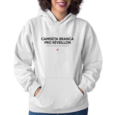 Imagem de Moletom Feminino Camiseta Branca de Réveillon - Foca na Moda, Branco, 