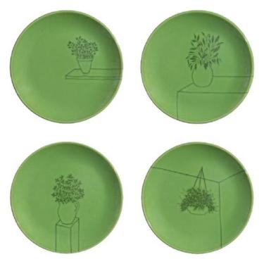 Imagem de Jogo de Pratos de Sobremesa Rita Lobo Porto Brasil Ervas 4Un, Combinaç