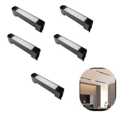 Imagem de Kit 5 Luminária Led Difusa Linear para Trilho 30w Preto - Yoe
