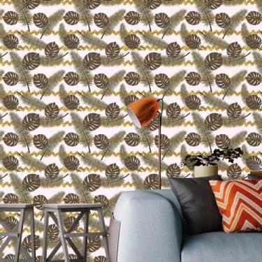 Imagem de Adesivo de Parede Folhas Tons de Marrom Fundo de Outono 310x58cm - Pap