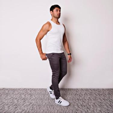Imagem de Calça Masculina Esporte Fino em Sarja - I.Con, Cinza chumbo, 52