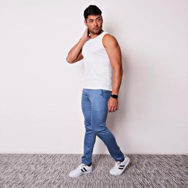 Imagem de Calça Masculina Esporte Fino em Sarja - I.Con, Azul bebê, 42