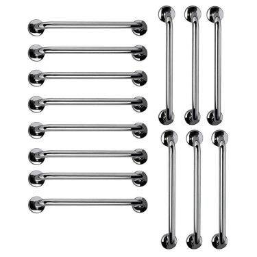 Imagem de Barra de Apoio 60cm Aço Inox Kit 14 Unidades Criança Idoso Gestante Deficiente Banheiro Box Acessibilidade Segurança Corrimao Suporte Resistente