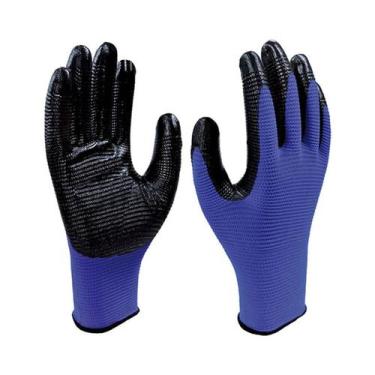 Imagem de Luva Segurança Multi Tato Nitrilica Revestida Latex Produto Quimico Az