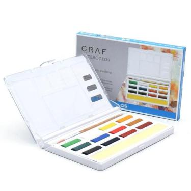 Imagem de Aquarela em Pastilha CIS Graf - 12 Cores