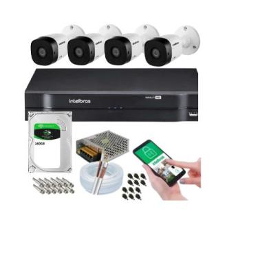 Imagem de Kit 4 Câmeras Intelbras 1120b Com Dvr 4 Canais E Hd Incluso