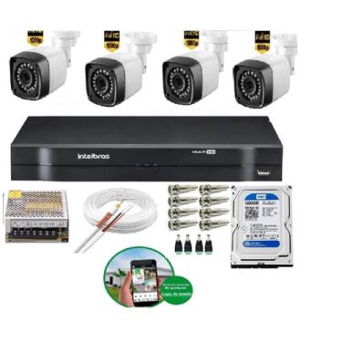 Imagem de Kit 4 Câmeras De Segurança 2 MP Full Hd  1080p Dvr Intelbras mhdx Full
