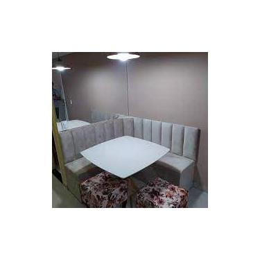 Imagem de Conjunto Canto Alemão Baú encosto RIPADO Suede (1,50x1,50) - Genki Ken