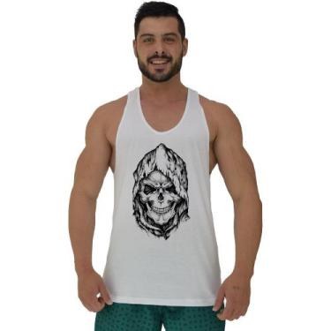 Imagem de Regata Menos Cavada Masculina MXD Conceito Death Skull, Branco, GG