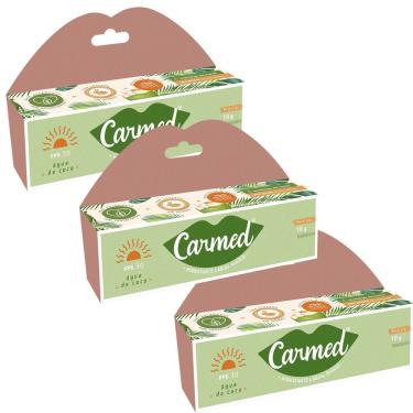 Imagem de Kit 3 und Protetor Labial Carmed Água de Coco FPS 30 10g