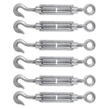 Imagem de Kit 06 Esticador Cabo Aço Olhal Galvanizado Zinc -5/16-8mm - Nord