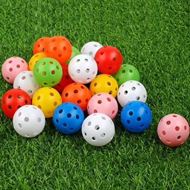 Imagem de Bolas de golfe de prática pacote com 24, bolas de golfe de plástico de 42 mm, bolas de golfe de prática para quintal, bolas de golfe de treinamento para prática de balanço (multicolorido)