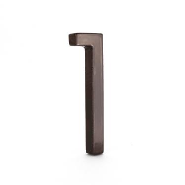Imagem de Montague Metal Products MHN-04-F-RB1-1 Alumínio escovado sólido moderno números de casas de endereço, 10 cm, bronze romano revestido com pó