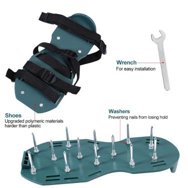 Imagem de Sandálias Aeradoras de Gramado, Durável, Afrouxamento de, Sapatos Pontiagudos, Ferramenta de Jardinagem para Pátio de Jardim de Grama (4 alças)