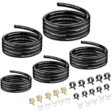 Imagem de Tanbupu 3,3 m, 5 tamanhos - 1/20.3 cm 3/40.6 cm 0.6 cm 1/10.2 cm 5/40.6 cm ID Linha de combustível com 50 braçadeiras mangueira de tubo de gás compatível com Kawasaki EZGO Snowmobile tratores carrinho