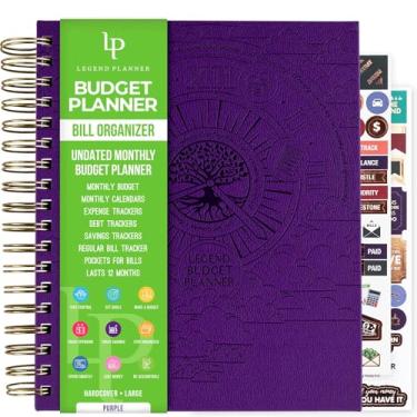 Imagem de Legend Budget Planner & Organizador de notas com bolsos – Livro de Finanças para Casa com Monitores de Pagamento de Bill e Custos – Caderno financeiro para Orçamento Doméstico e Gestão de Dinheiro – Grande, 20 x 24 cm, Roxo