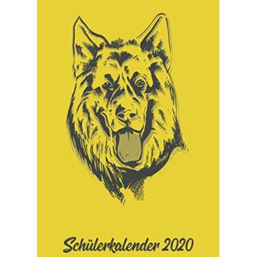 Imagem de Schülerkalender 2020: Wochenplaner zum notieren, organisieren und planen DIN A4. Kalender/Terminkalender/Monats- / Tagesübersicht/Kontakt- / ... listen/Design : Hund Schäferhund Hundefan