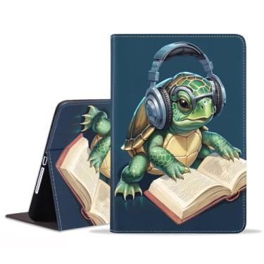 Imagem de BWOOLL Capa para Samsung Galaxy Tab S10 Plus (2024)/S9 Plus/S9 FE Plus 5G 12,4 polegadas (2023), capa fina e leve de couro sintético com função despertar/hibernar, linda tartaruga marinha