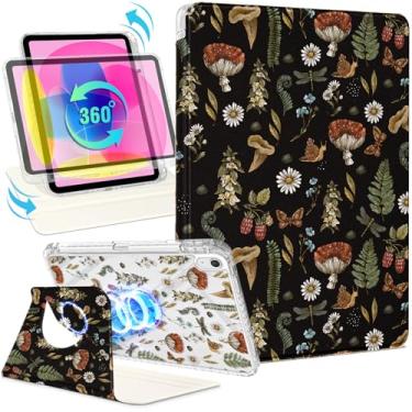 Imagem de Shorogyt Capa magnética para iPad A16 11ª geração 27.9 cm 2025/para i Pad 10ª geração, suporte magnético para mulheres – Design fofo, capas giratórias de 360 graus para meninas e crianças com suporte