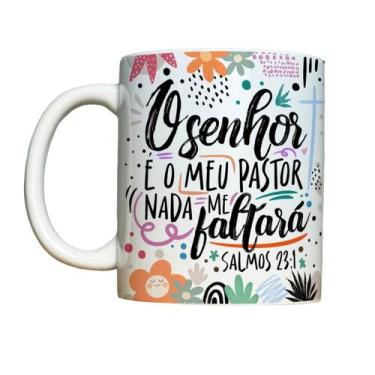 Imagem de Caneca O Senhor É Meu Pastor Frase Bíblica Gospel Evangélica - BMUG PE