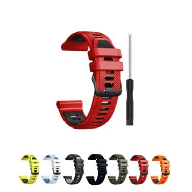 Imagem de Pulseira QUIBARATO de silicone compatível com 965, 955, 945, 935 (VERMELHO C/PRETO) - Largura 22mm - Acompanha uma chave tipo "V".