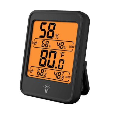 Imagem de Sensor de Alta Precisão, Termômetro Interno Prático e Compacto, Medidor de Umidade, Monitor Digital de Temperatura e Umidade para Casa, Escritório Com Display Grande (BLACK)