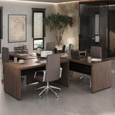 Imagem de Conjunto Executivo 4 Mesas Tamburato 1600 Charuto/Preto