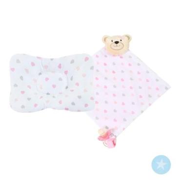 Imagem de Naninha com Prendedor de Chupeta + Travesseiro Anatômico para Bebê Kit