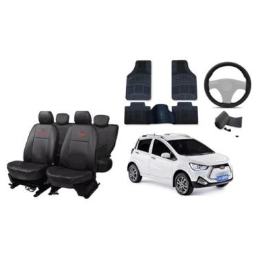 Imagem de Conjunto capa couro Jac IEV 20 2021 a 2024 + para-brisa e tapete - aer