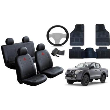 Imagem de Jogo de Capa L200 2015 a 2022 + Tapete + Capa de Volante: Seu Caminhão