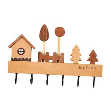 Imagem de Fenteer Chappeleiro de madeira Hat Hat Rack Parede rústica pendurada Decorativa Canger resistente, gancho de madeira para entrada em casa em casa, Branco