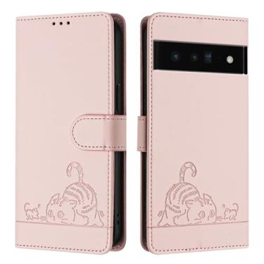 Imagem de Capa para Google Pixel 6A Capa com Gato Padrão PU Couro Flip Carteira Capa para Google Pixel 6A Capa para Mulheres Homens à Prova de Choque Capinha Compatível com Google Pixel 6A Case (2)