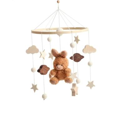 Imagem de MERIGLARE Mobile de berçário boho, chocalho de berço para bebês para decoração do quarto infantil, Coelho Marrom