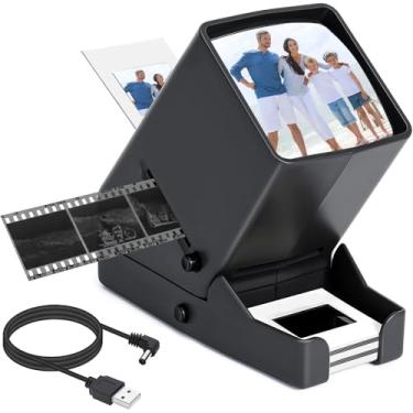 Imagem de Scanner de Negativos, Visualizador de Negativos de Foto e Slides de 35mm, Ampliação de 3X, Visualização Iluminada por Led para Mesa, Slides Antigos, Filme Negativo/Positivo