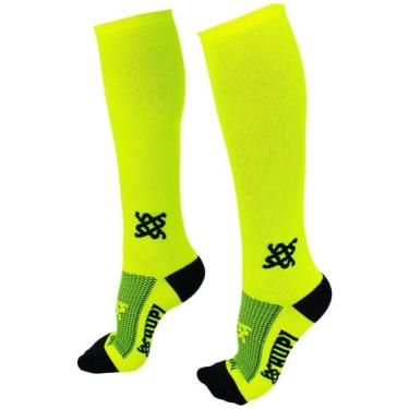 Imagem de Meia HUPI Longa - Amarelo Neon Lisa 30cm de cano, UNICO