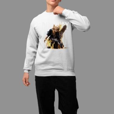 Imagem de Moletom Gola Careca Basico Masculino Casual Confortável Inverno Blusa 