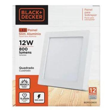 Imagem de Painel LED 12W 6500K 100-240V Quad. BDPD-0800-05 - BLACK DECKER