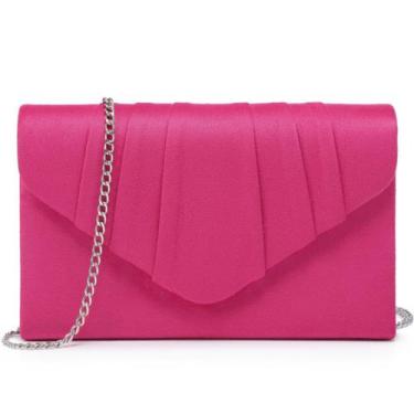 Imagem de Bolsa de noite Dasein Velvety Plissada Envelope Clutch Rose