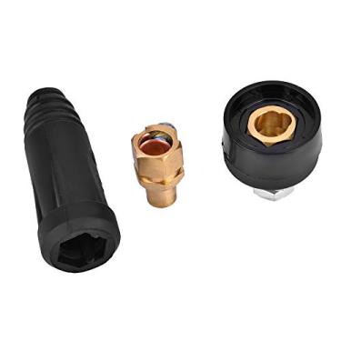 Imagem de Connector de Cabo de Soldagem de Estilo Europeu da Série DKJ, Adaptador de Encaixe Rápido de Cobre Conjunto de Adaptadores para Máquina de Soldagem (DKJ35-50 preto)