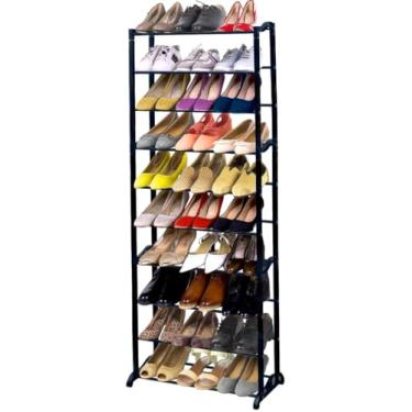 Imagem de Sapateira Organizadora Multiuso Vertical 10 Andares Prateleira Tênis Sapatos Saltos
