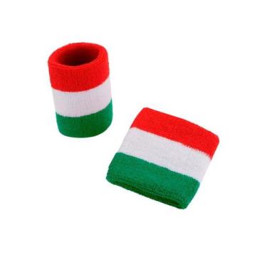 Imagem de Munhequeira Toalha de Algodão 08 cm 2 Unds Absorve Suor - Estilo Bolei