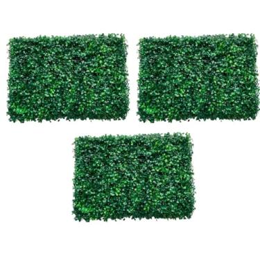 Imagem de Kit Placas Buchinhos 40x60 Grama Artificial Jardim Vertical Parede Verde decoração Muro inglês(Kit 3 Unidades)