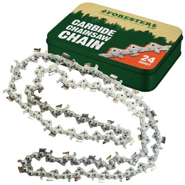 Imagem de FORESTER Corrente De Motosserra Semi-Cinzel De Carboneto Sólido De 24 Pol., Calibre 3/8 Pol., Calibre 0,050, Compatível Com Motosserras Stihl, Oregon E Husqvarna (84 Acionamentos Para 24 Barras)