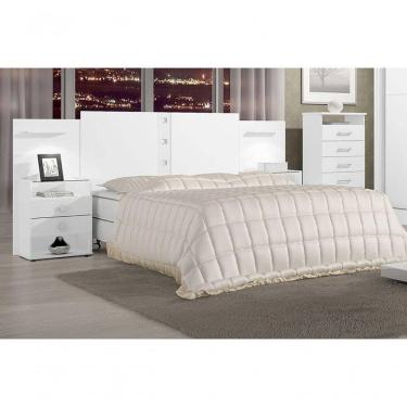 Imagem de Cabeceira Casal Com Mesa De Cabeceira - Rubi-branco - Móveis D`doro