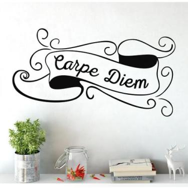 Imagem de  Adesivo De Parede Decorativo Frase Carpe Diem Em Faixa - DEKAL DECOR