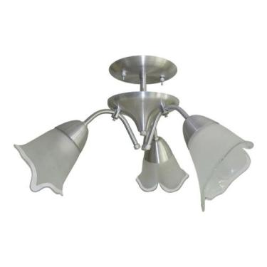 Imagem de Lindo Lustre Com 3 Hastes E 3 Tulipas de vidro Ideal para Sala e Quart