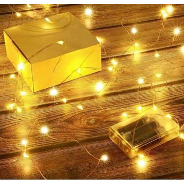 Imagem de Fio De Fada Cordão De Led 5m 50 Leds Função Pilha - bijoprata, branco 