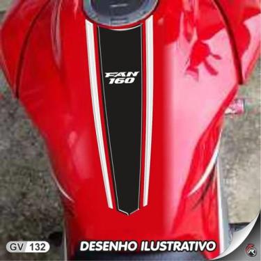 Imagem de Adesivo Resinado Faixa Gravata Tanque Titan Cg 160 Fan GV132 - Resitan